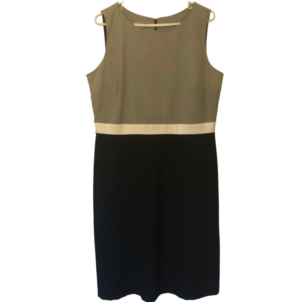 Talbots sleeveless color-blocked sheath dress sz 14